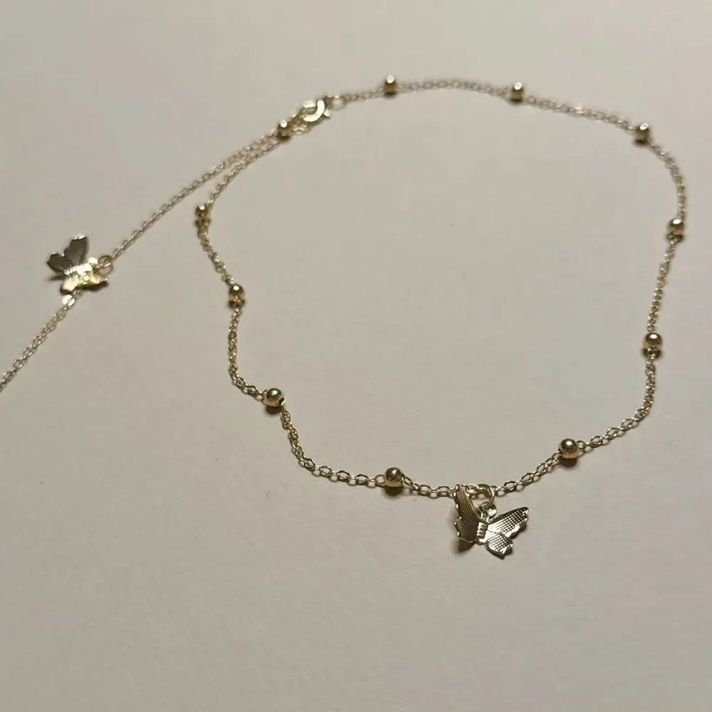 Gold Butterfly Necklace #1934